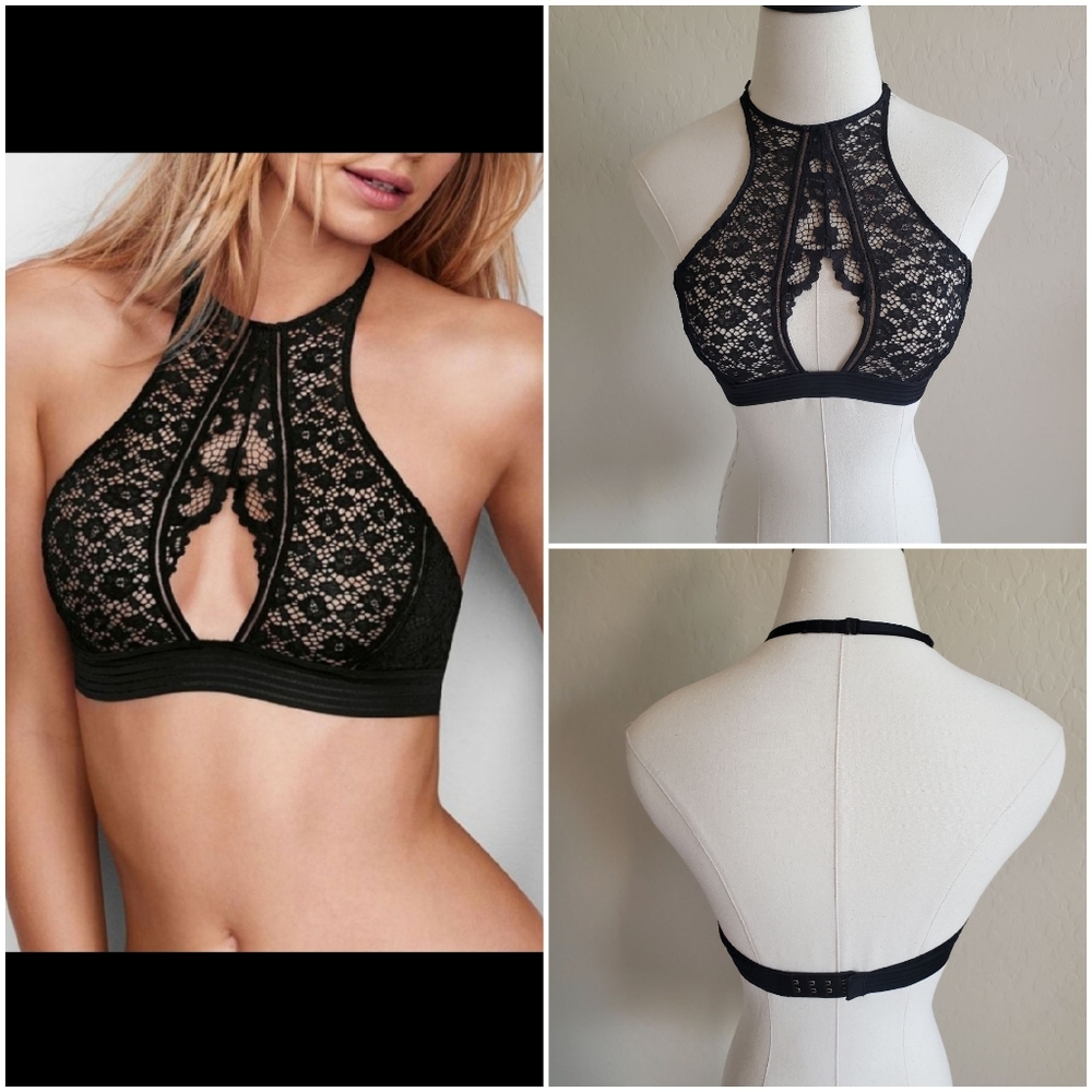 ⭐4/$20 Victoria's Secret Very Sexy‎ Black Lace Bralette